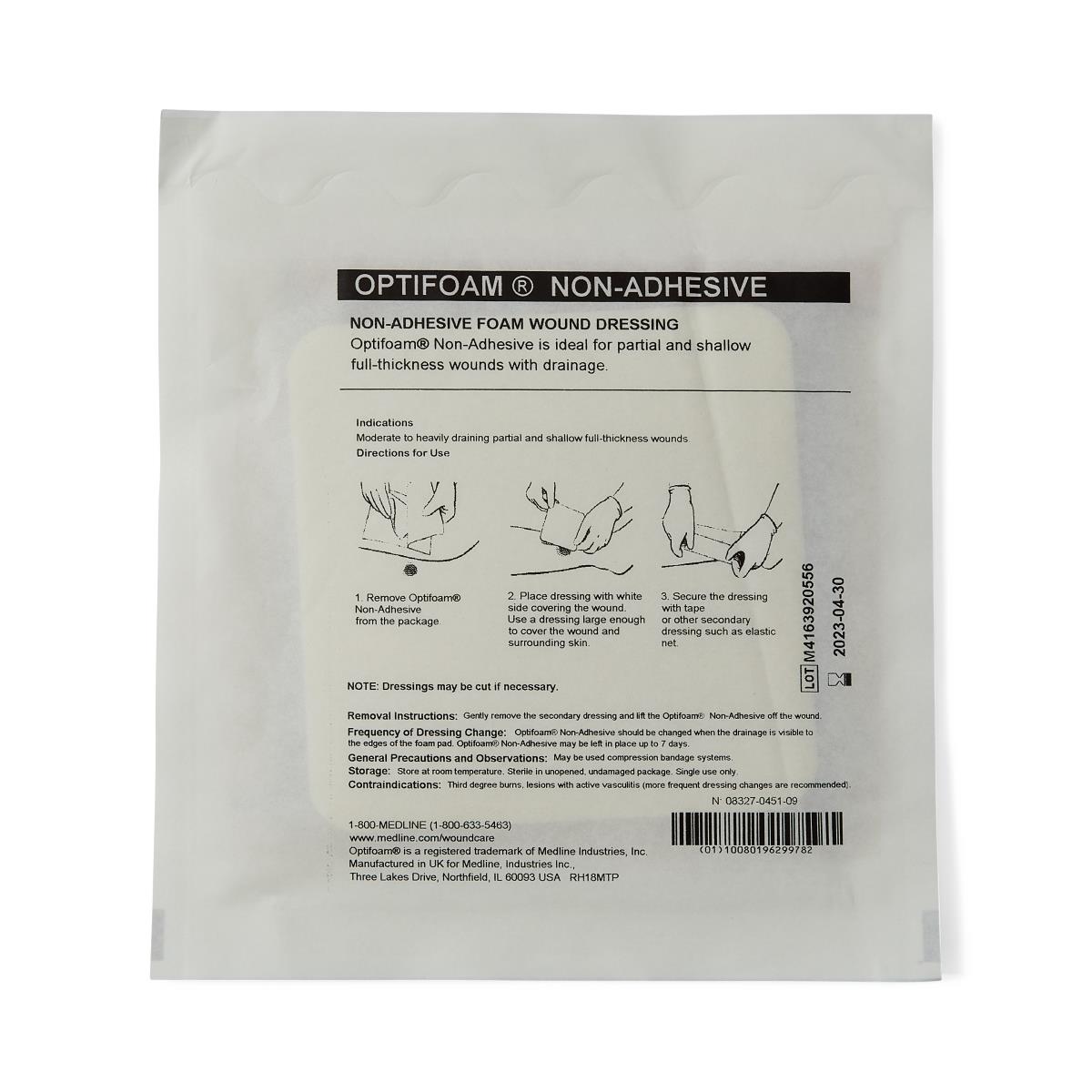 Optifoam Nonadhesive Foam Wound Dressing