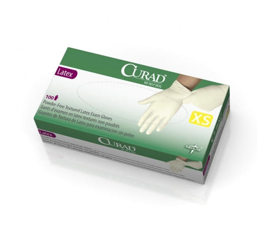 CURAD Powder-Free Textured Latex Exam Gloves