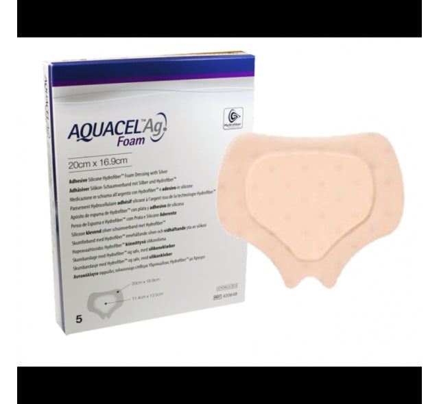 Aquacel AG Foam Adhesive Sacral Dressing