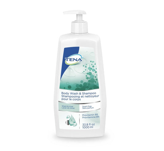 Tena Body Wash and Shampoo Scent Free