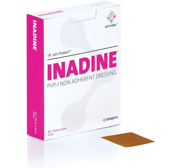 Pansement non adhérent Inadine PVP-l 5 cm x 5 cm